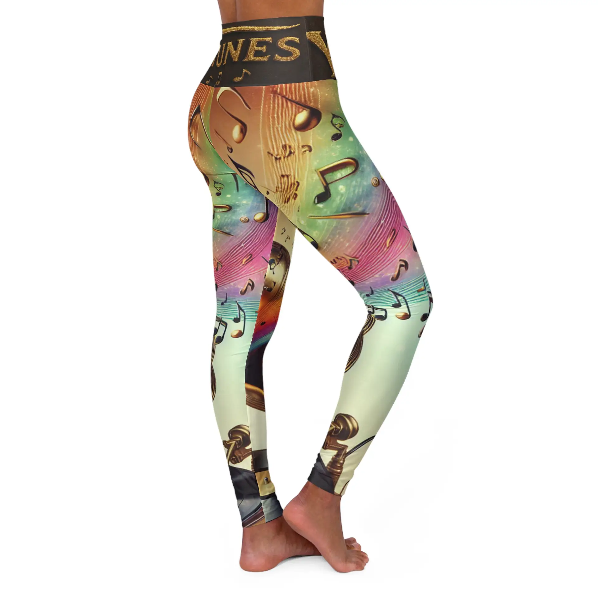 High Waisted Yoga Leggings (AOP) - Image 4