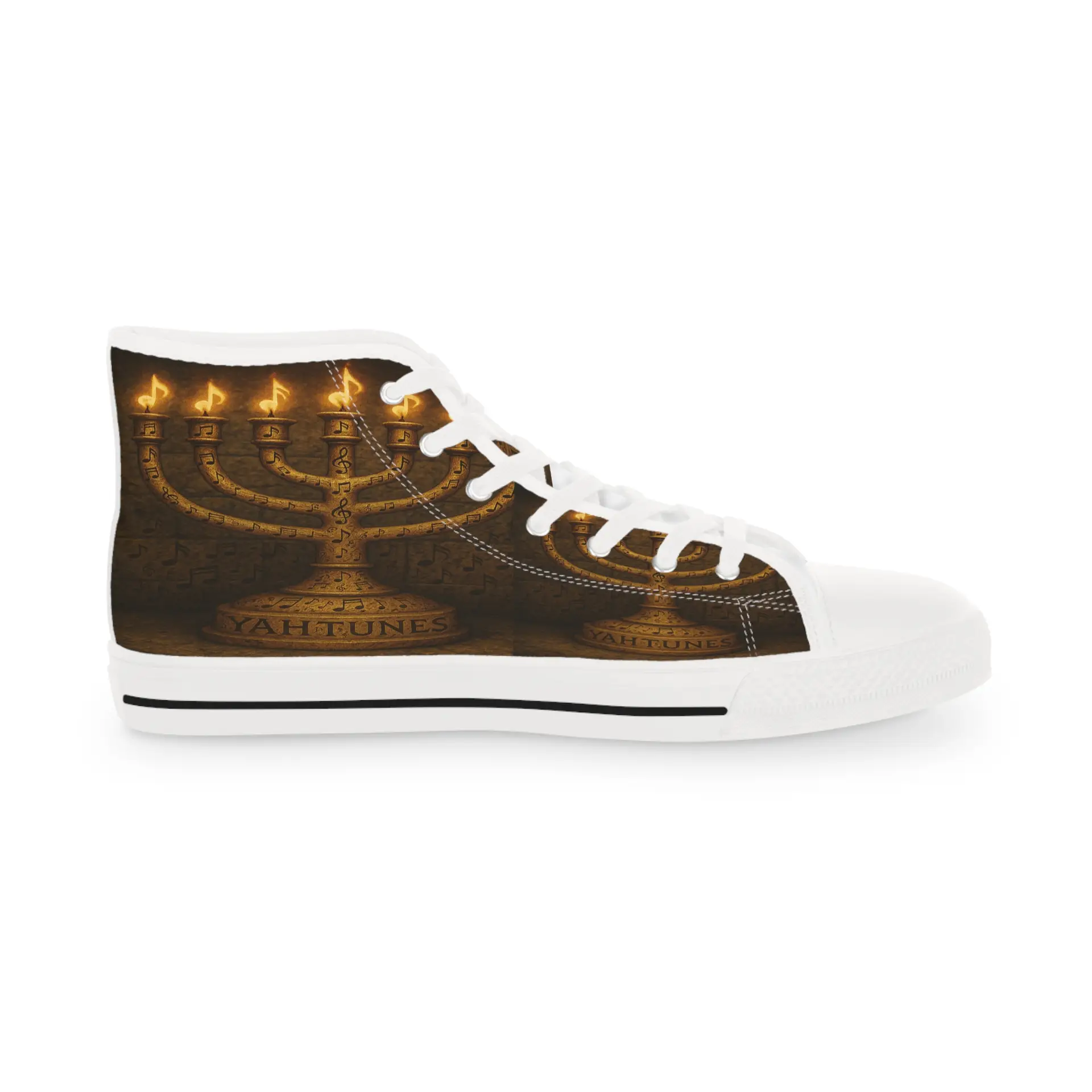 Stylish Men's High Top Sneakers with Elegant Design - Image 4